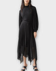 & Other Stories Belted Pleated Asymmetric Midi Dress - 12