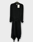 & Other Stories Belted Pleated Asymmetric Midi Dress - 12
