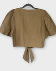 & Other Stories Buttoned Linen Crop Top - 10