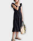 & Other Stories Embroidered Sleeveless Cotton Midi Dress - 12