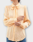 & Other Stories Jacquard Pussy Bow Blouse - 6/8