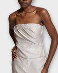 & Other Stories Linen Blend Pleated Detail Tube Top - 8