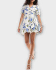 & Other Stories Linen Wrap Floral Mini Dress - 14