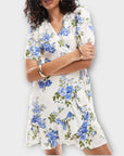& Other Stories Linen Wrap Floral Mini Dress - 14