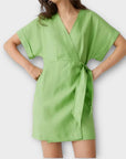 & Other Stories Linen Wrap Mini Dress - 10