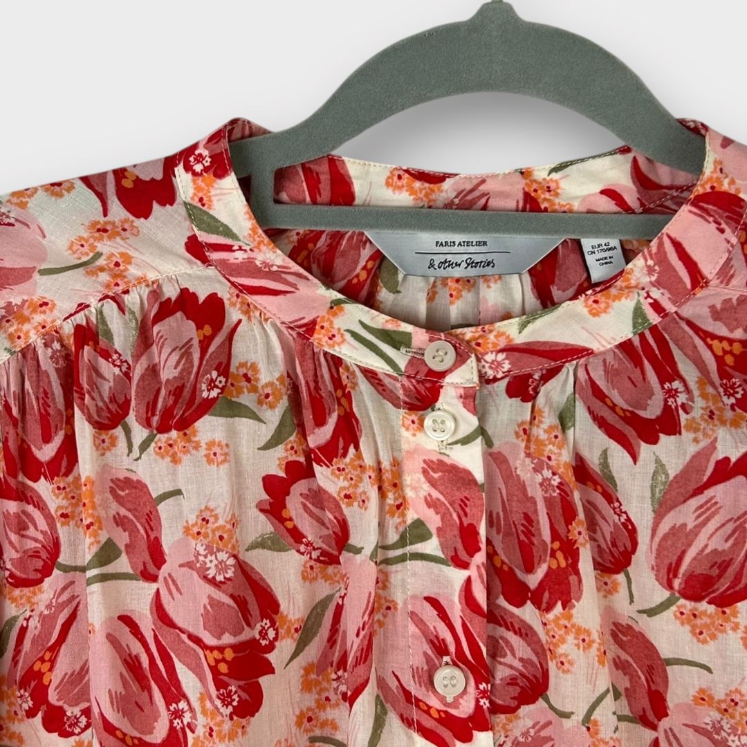 & Other Stories Loose-Fit Floral Cotton Blouse - 14