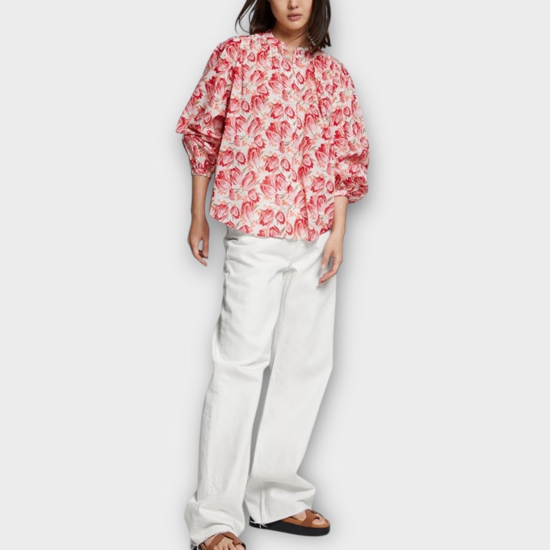 & Other Stories Loose-Fit Floral Cotton Blouse - 14