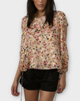 Diane Von Furstenberg Metallic Silk Floral “Cipolla” Top - 8