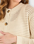 JoJo Maman Bébé Pointelle Button Maternity Knit Cardigan - 16/18 (L)