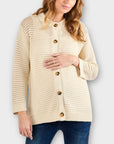 JoJo Maman Bébé Pointelle Button Maternity Knit Cardigan - 16/18 (L)