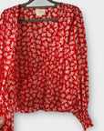 Sézane Floral Dafné Silk Blouse - 10