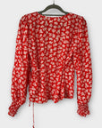Sézane Floral Dafné Silk Blouse - 10
