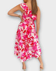 AX Paris Floral One Shoulder Frill Detail Dipped Hem Dress - 12
