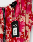 AX Paris Floral One Shoulder Frill Detail Dipped Hem Dress - 12