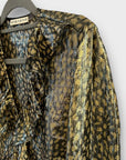 Alice + Olivia Silk Blend Metallic Elliot Ruffle Blouse - XS