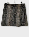 All Saints Lena Oba Leather Snake Print Skirt - 8