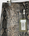 All Saints Lena Oba Leather Snake Print Skirt - 8