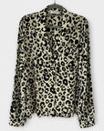 Anine Bing Lilah Silk Leopard-Print Blouse - 12 (M)