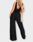 Asos Design Crinkle Wide Leg Jumpsuit - 8