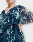 Asos Design Curve Floral Wrap Midi Dress - 28