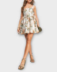 Asos Design Structured Jacquard Skater Mini Dress - 8