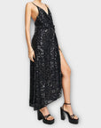 Asos Edition Twist Front Sequin Cami Midi Dress - 10
