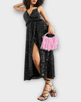 Asos Edition Twist Front Sequin Cami Midi Dress - 10