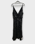 Asos Edition Twist Front Sequin Cami Midi Dress - 10