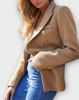 Attentif Fitted Tweed Blazer - 10