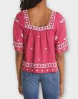 Ba&sh Jay Embroidered Square Neck Blouse - 6/8