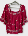 Ba&sh Jay Embroidered Square Neck Blouse - 6/8