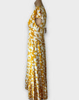 Be You Lydia Ruched Floral Maxi Dress - M