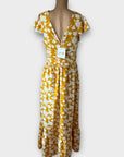 Be You Lydia Ruched Floral Maxi Dress - M