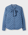 Boden Keira Bow Neck Polka Dot Shirt - 10