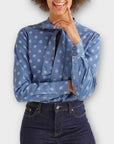 Boden Keira Bow Neck Polka Dot Shirt - 10