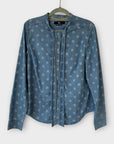 Boden Keira Bow Neck Polka Dot Shirt - 10