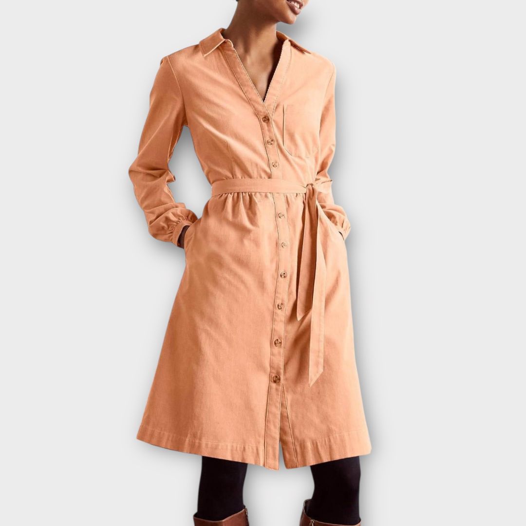 Boden Olympia Polka Dot Cord Shirt Dress - 10
