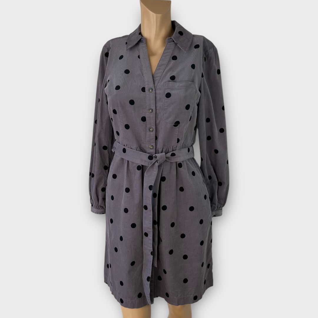 Boden Olympia Polka Dot Cord Shirt Dress - 10