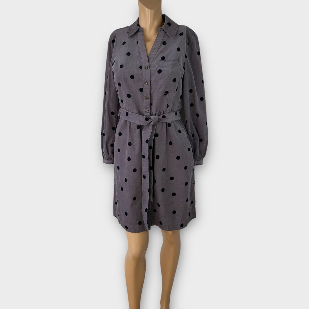 Boden Olympia Polka Dot Cord Shirt Dress - 10