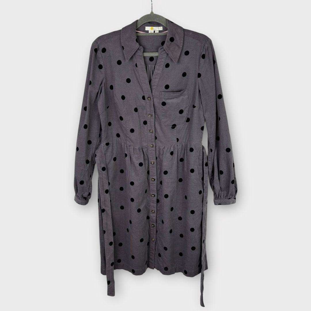 Boden Olympia Polka Dot Cord Shirt Dress - 10