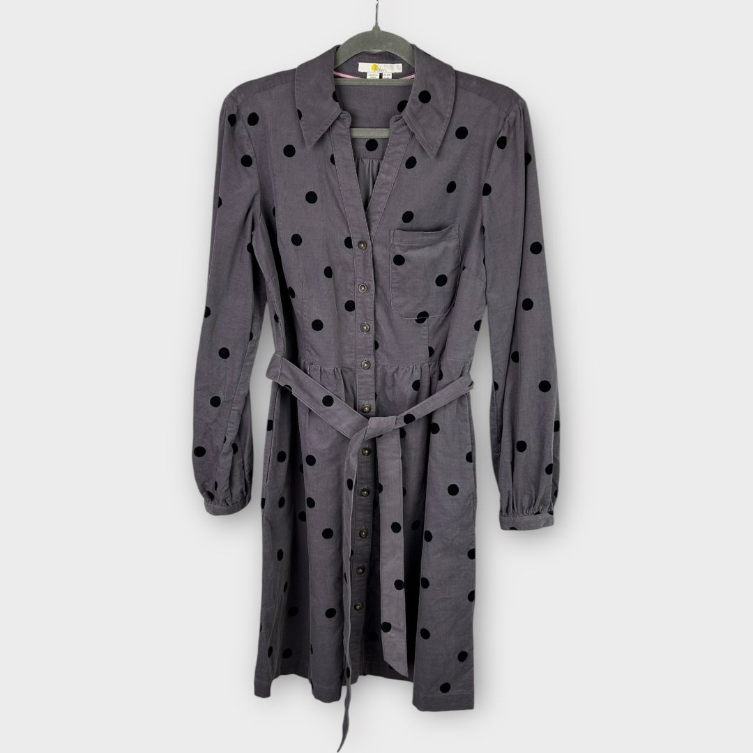 Boden Olympia Polka Dot Cord Shirt Dress - 10
