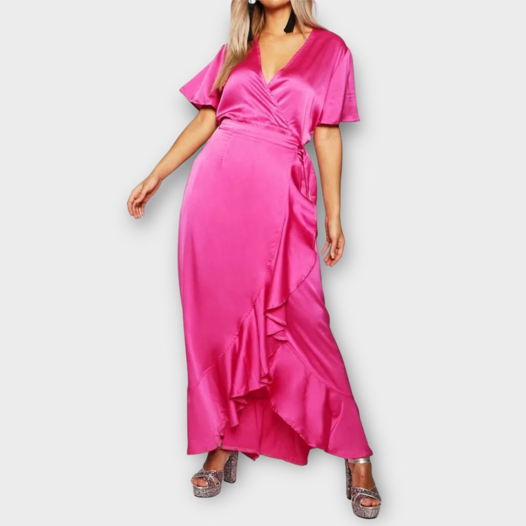 Satin Boohoo Gemma Collins Robe Boohoo X Gemma Collins Pink Satin