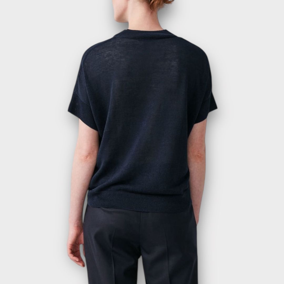 COS Shaped Linen-Silk Knit Top - 16 (L)