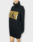 Calvin Klein Relaxed Monogram Cotton Sweatshirt Dress - 10 (S)
