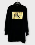 Calvin Klein Relaxed Monogram Cotton Sweatshirt Dress - 10 (S)