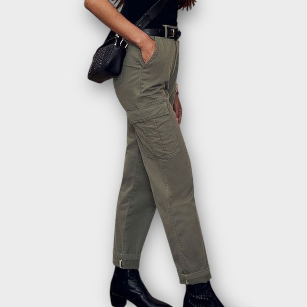 Mint Velvet Cotton Blend Cargo Trousers - 12S