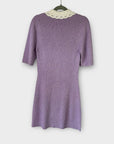 Claudie Pierlot Knit Crochet Collar Mini Dress - 10