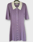 Claudie Pierlot Knit Crochet Collar Mini Dress - 10