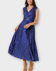 Closet London Twist Detail Pleated Polka Dot Dress - 10/12