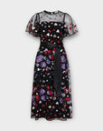 Coast Flutter Sleeve Embroidered Mesh Midi Dress - 10